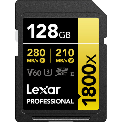 Lexar 128GB Professional 1800x UHS-II SD - 1